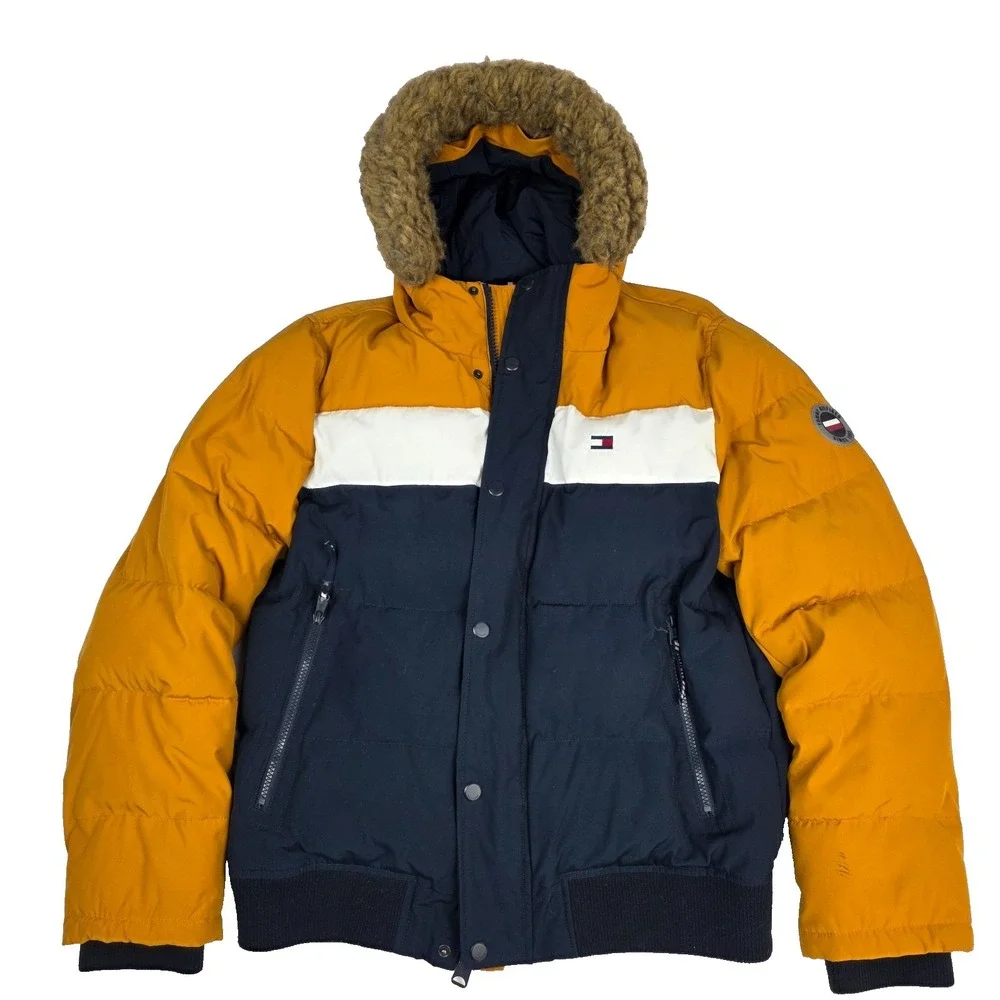 Tommy Hilfiger Men's Arctic‎ Long Snorkel Hooded Jacket Size M - Removable Fur